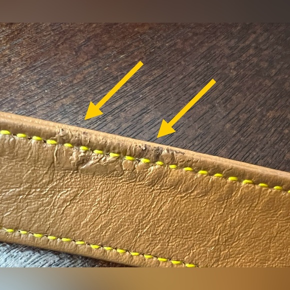 Vintage DOONEY & BOURKE Tan Leather Replacement Purse Strap w/ Brass D Rings - Picture 7 of 10